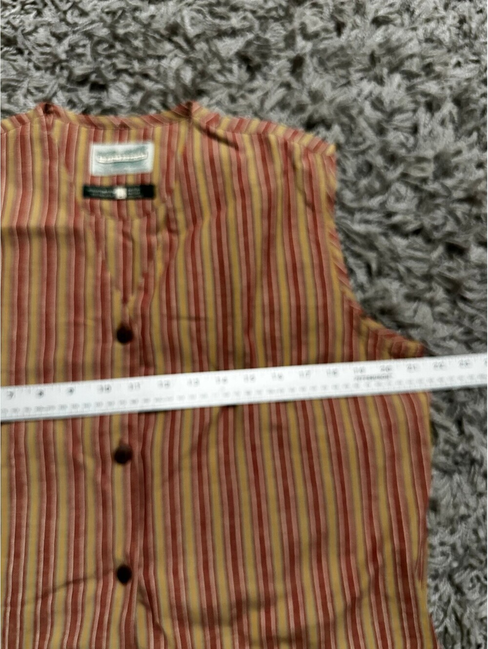 Vintage 90s Royal Robbins Cotton Linen Stripped Vest Size L - Picture 6 of 6